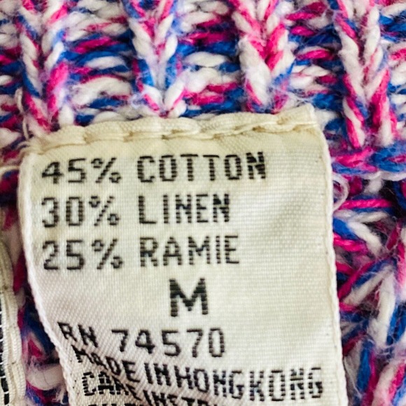Vintage Womens M Apparel Workshop Shaker Knit Sweater Pink Purple Pullover - Picture 5 of 5